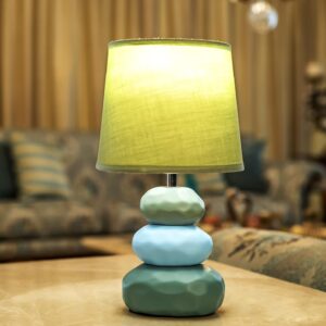 MAGIK Atmosfera Ceramic Table Lamp (Sea Green) | 5W Warm White E14 Base LED Bulb Included | Modern Decorative Bedside & Living Room Accent Light