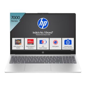 HP 15, AMD Ryzen 5 7520U (8GB LPDDR5, 512GB SSD) Anti-Glare, FHD,15.6''/39.6 cm, Win 11, Office 21, Silver, 1.59kg, fc0155AU, FHD Camera with Privacy Shutter, Backlit KB Laptop